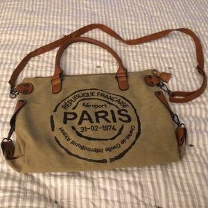 Tan Canvas Tote Bag Crossbody